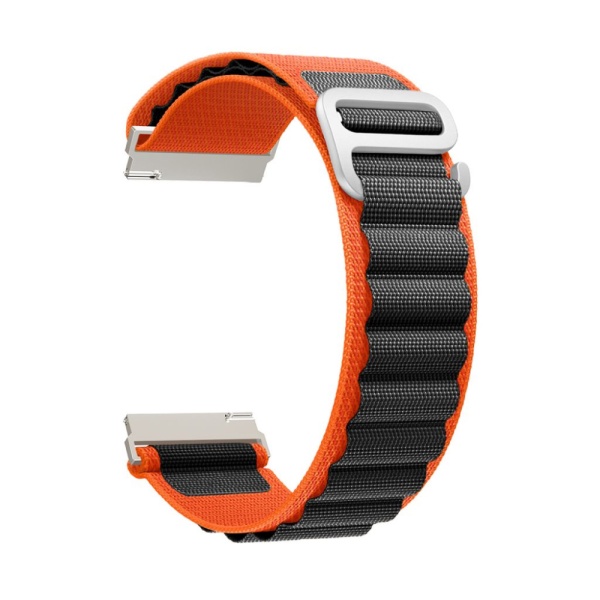 Ремешок нейлоновый петлевой для часов Lyambda NAVI 20мм, оранжевый/чёрный